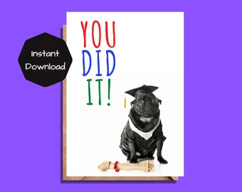 Printable Graduation Card, Printable Grad Card, Instant Download & Print, Funny Graduation Card, Congrats card, Printable Greeting Card