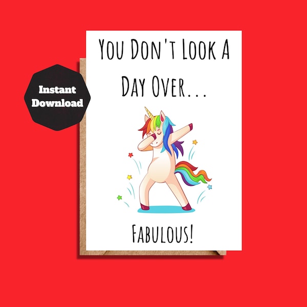 Printable Birthday card, Funny Birthday card, Downloadable Instant Download & Print, Funny Pun Birthday Card, Greeting Card, Instant Card