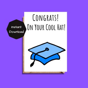 Cartão de formatura para impressão, cartão de graduação para impressão, download e impressão instantâneos, cartão de formatura engraçado, cartão de parabéns, cartão de felicitações para impressão