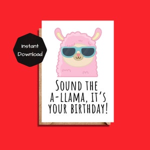 Printable Birthday card funny, Funny Birthday card, Downloadable Instant Download & Print, Funny Pun Birthday Card, Greeting Card
