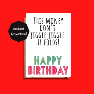 Cartão de aniversário para impressão engraçado, Cartão de aniversário engraçado, Download e impressão instantâneo para download, Cartão de aniversário com trocadilho engraçado, Cartão de felicitações
