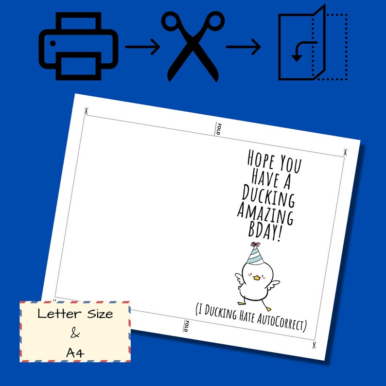 Printable Birthday Card Funny, Funny Birthday Card, Downloadable ...
