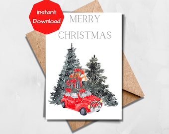 クリスマス Merry Christmas post card Merry Christmas - Holiday - Vintage Post Card - DIGITAL Post Card