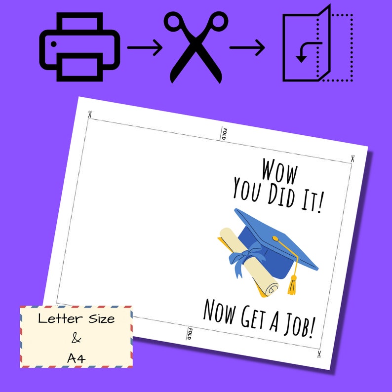 Printable Graduation Card, Printable Grad Card, Instant Download