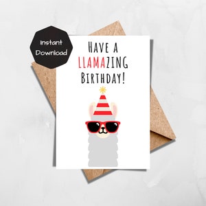 Cartão de aniversário para impressão engraçado, Cartão de aniversário engraçado, Download e impressão instantâneo para download, Cartão de aniversário com trocadilho engraçado, Cartão de felicitações