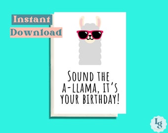 Printable Birthday card funny, Funny Birthday card, Downloadable Instant Download & Print, Funny Pun Birthday Card, Greeting Card