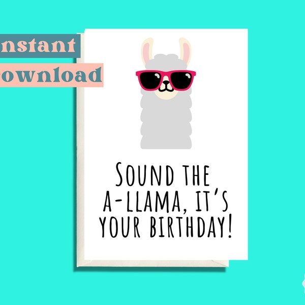 Printable Birthday card funny, Funny Birthday card, Downloadable Instant Download & Print, Funny Pun Birthday Card, Greeting Card