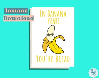 Printable Birthday card funny, Funny Birthday card, Downloadable Instant Download & Print, Funny Pun Birthday Card, Greeting Card