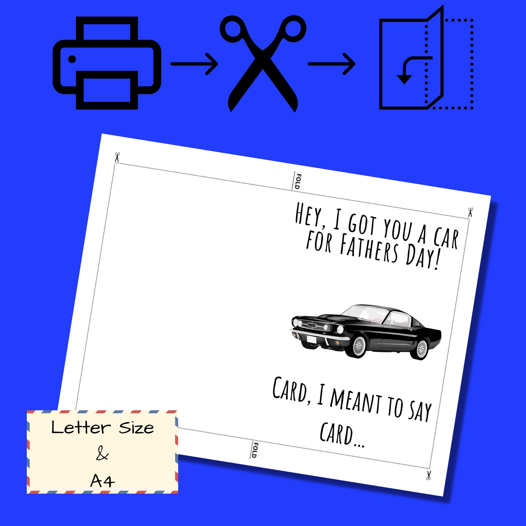 Printable Father's Day Card, Funny Card for Dad, Downloadable Instant ...