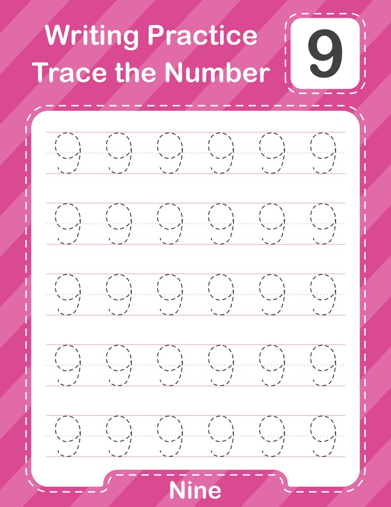 Printable Number Writing Practice Worksheets 1 Through 10 Instant ...