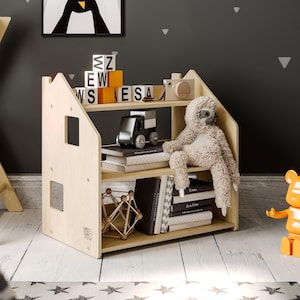 Montessori bookcase . Montessori furniture. Storage organization