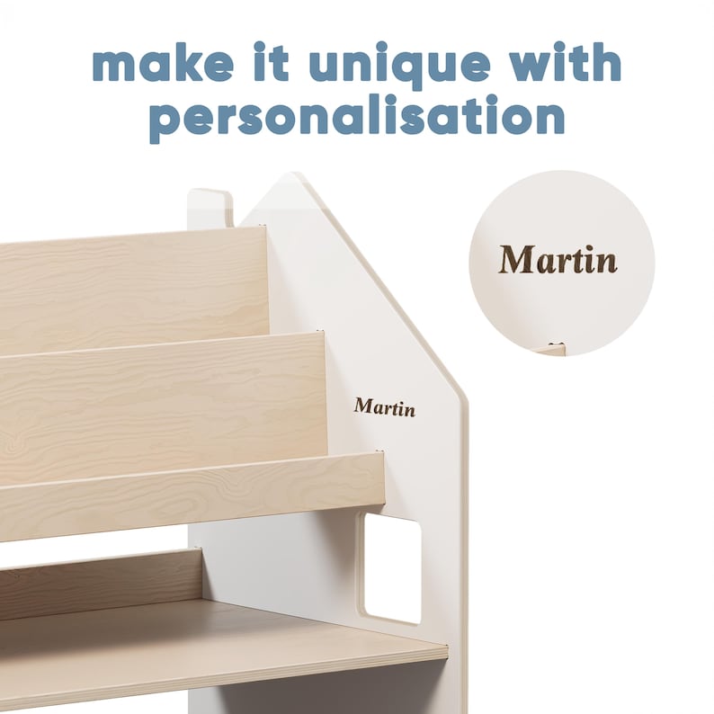 Toy storage and bookcase 2 in 1. Montessori inspired plywood furniture image 5