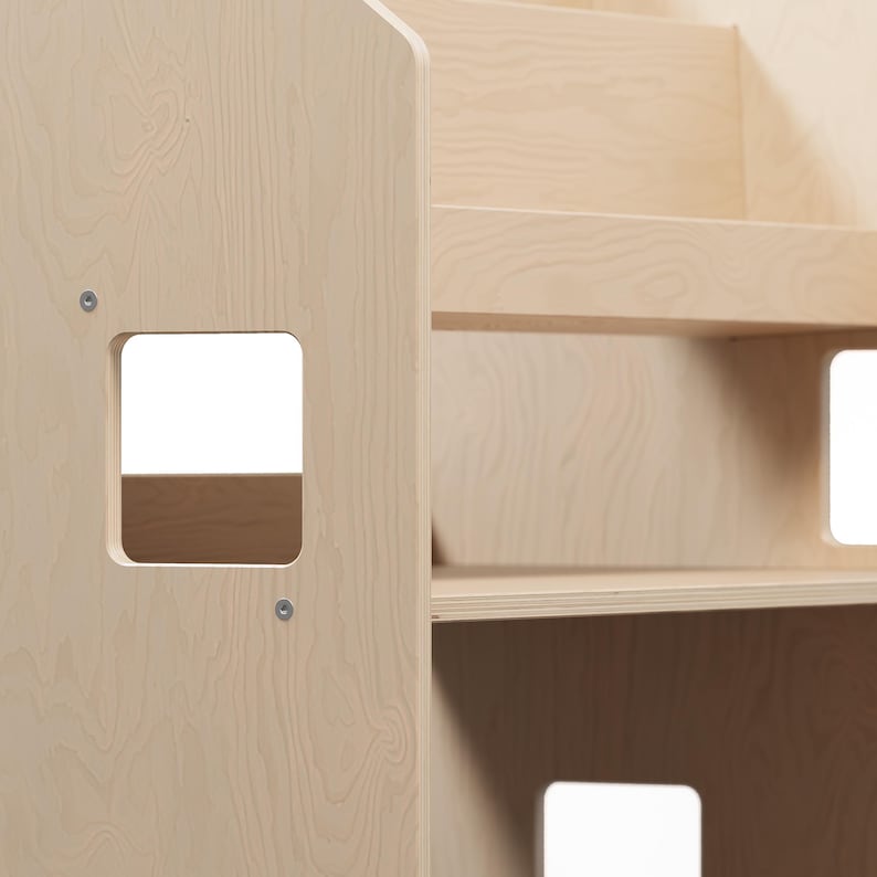Montessori Kids Bookshelf & Toy Storage: 2-in-1 Plywood Furniture image 8
