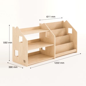 Montessori bookcase . Montessori furniture. Bookcase. Set of 2 shelves