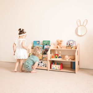 Montessori bookcase . Montessori furniture. Bookcase. zdjęcie 8