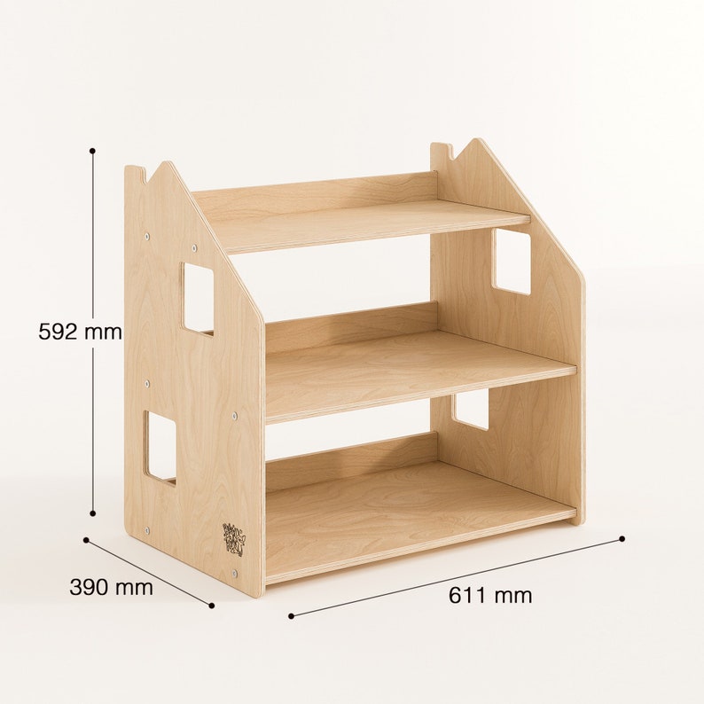 Bibliothèque Montessori. Meubles Montessori. Bibliothèque. Toy shelf only