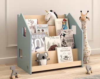 Meubles Montessori. Bibliothèque pour chambre d'enfant. Rangement des jouets. Étagère à jouets pour enfants