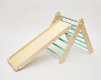 Piklers Dreieck. Holzspielzeug. Baby Spielbogen. Montessori Babyspielzeug. Kletterbogen. Beißer