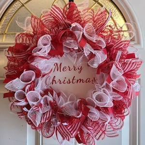 Merry Christmas peppermint wreath