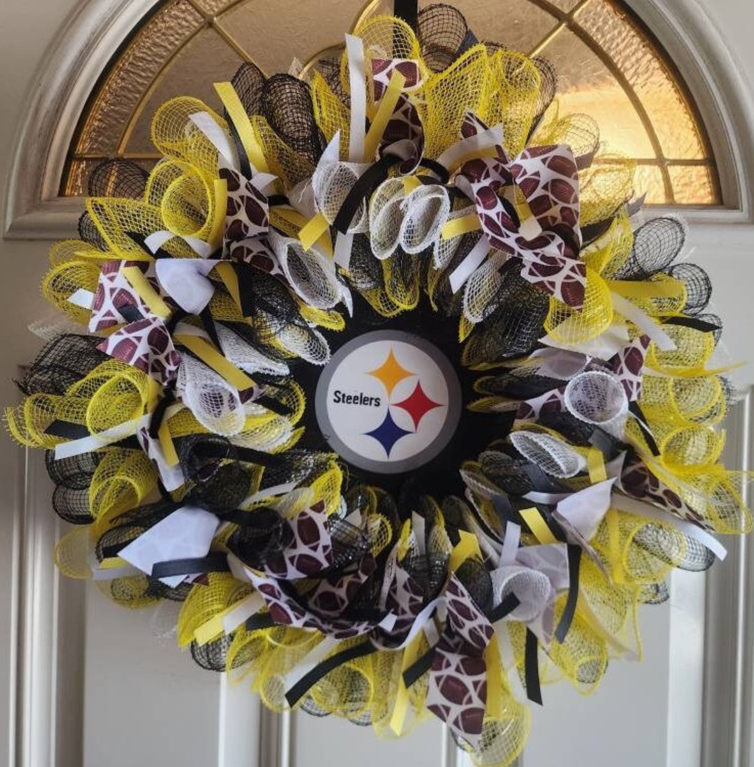Steelers Roses Steelers Wreath, Pittsburgh Steelers Wreath, Football Wreath - Etsy
