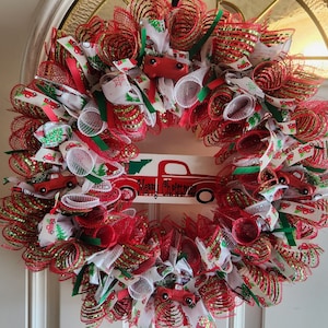 Merry Christmas Wreath, Little Red Truck Christmas Truck