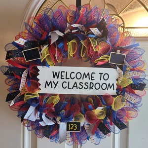 Teacher&#39;s Wreath, Classroom Wreath, Welcome to my Classroom