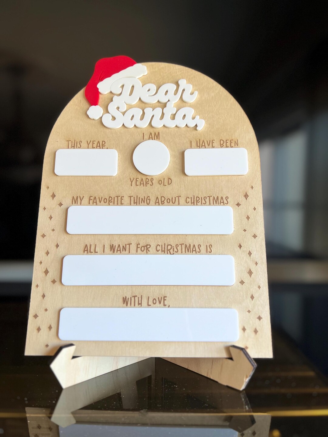 Dear Santa Sign | Letter to Santa Board | Dry Erase Christmas Photo ...