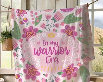 Breast Cancer Blanket, Cancer Care Package Her, Pink Ribbon October Awareness, In My Warrior Era Chemo Recovery Gift, Breast Cancer Survivor
