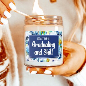 Abschlussgeschenk, Bachelors Kerze Geschenk, Masters Abschluss, Abschluss der Krankenpflegeschule, lustige Kerze, schwören Affirmationen Abschluss und Scheiss Geschenk
