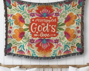 Christian Gifts, Blanket Throw Couch, Christian Home Decor, Faith Over Fear Fleece Blanket, Jesus Words, Jesus Wall Art, Scripture Blanket