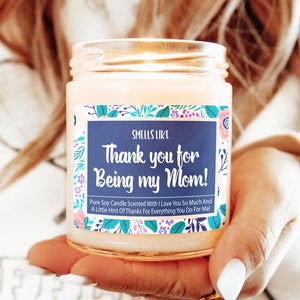 Cadeaux de fête des mères, bougie pour maman, odeur de remerciement, carte de voeux unique, notes d'amour, cadeau de fête des mères de la fille, cadeau d'anniversaire de maman