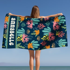 Ocean Inspired Designs, Personalized Beach Towel, Custom Beach Towel, Mermaidcore Aesthetic, Gifts for Teenage Girl, Coastal Cowgirl Towel