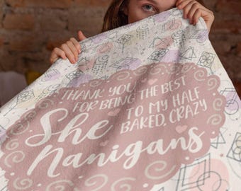 Best Friend Shenanigans Blanket, Bestie Sherpa Fleece Blanket, Roommate Gift, Graduation Gifts