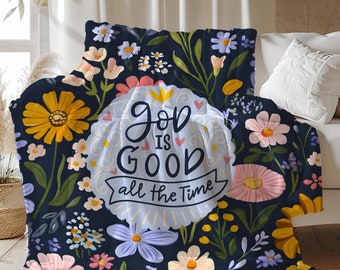 God Is Good Blanket Throw Couch, Scripture Blanket, Boho Christian Home Decor, Wall Tapestry, Fleece Blanket, Jesus Words, Jesus Wall Art