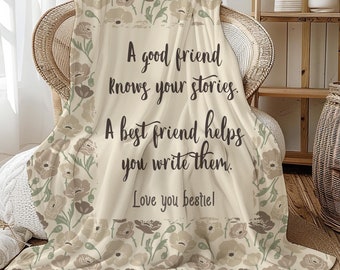 Best Friend Gifts - Sherpa Fleece Blanket, Bestie Christmas Gifts, Bridesmaid Thank You GIfts, Teenage Girl Gifts, Roommate Graduation Gift