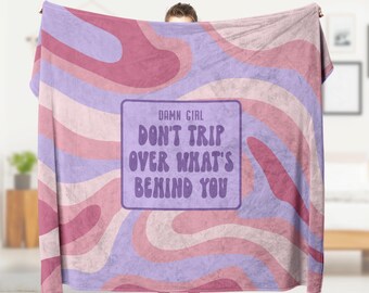 Coquette Room Decor, Inspirational Quotes Fleece Blanket, Preppy Stuff Dorm Room Decor, Don't Trip Niece Gift From Aunt, Teenage Girl Gifts