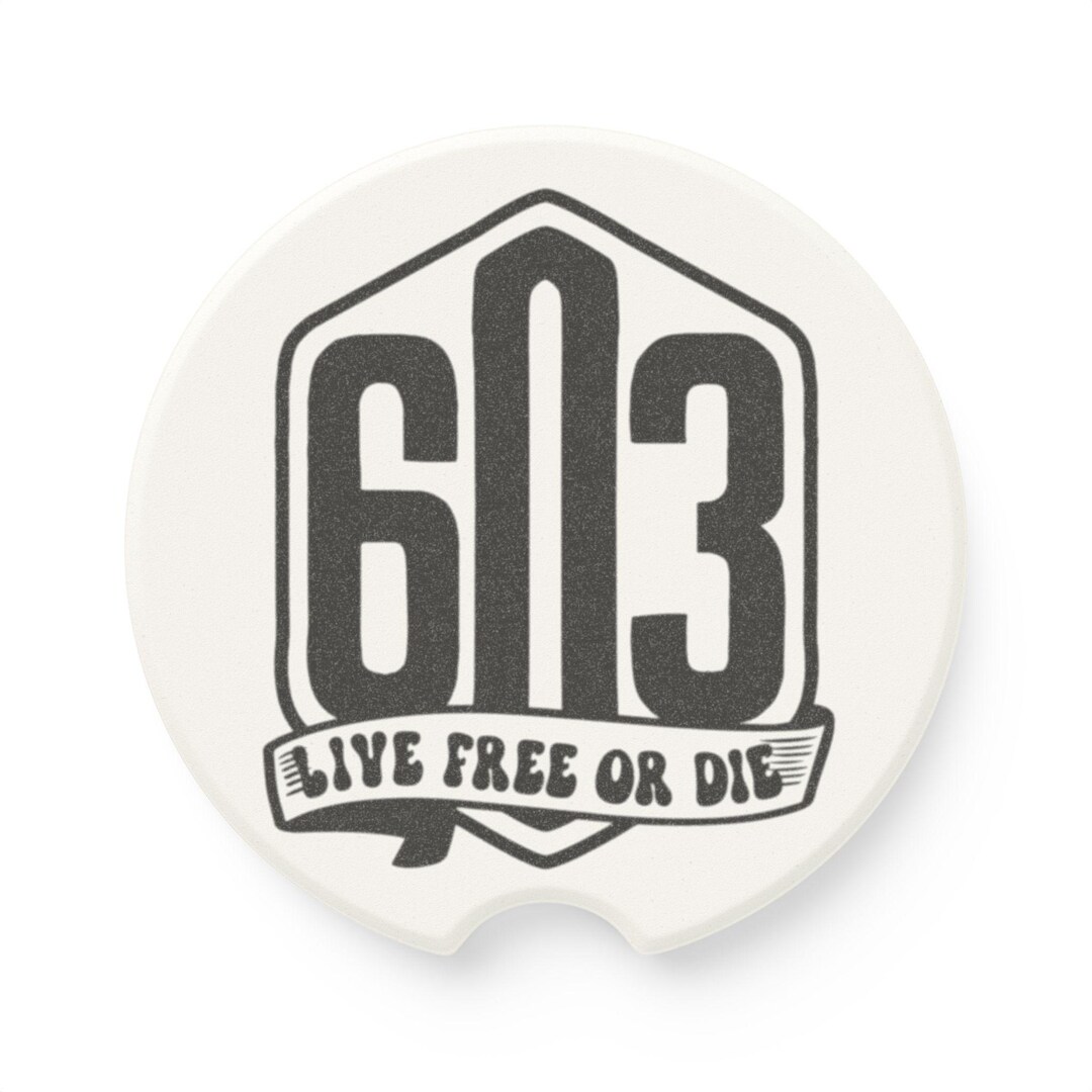 Live Free or Die Car Coaster, Cute Car Accessories, New Hampshire Decor ...