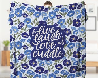 Live Laugh Love Cuddle | Couples Blanket | Best Friend Gifts | Wife Birthday | Anniversary Gift