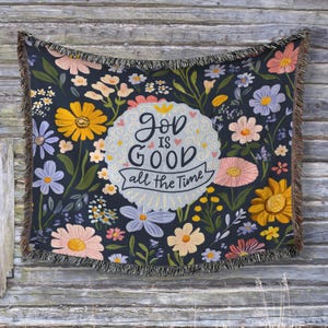 God Is Good Blanket Throw Couch, Boho Christian Home Decor, Wall Tapestry, Fleece Blanket, Jesus Words, Jesus Wall Art, Scripture Blanket
