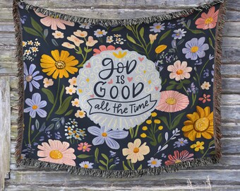 God Is Good Blanket Throw Couch, Boho Christian Home Decor, Wall Tapestry, Fleece Blanket, Jesus Words, Jesus Wall Art, Scripture Blanket