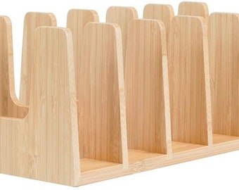 Bamboo Pot Lid Organizer: Kitchen Cabinet & Countertop Storage