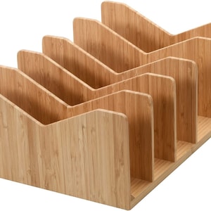 MobileVision Bamboo Purse and Wallet Organizer, Shelf Dividers for Closet or Dresser Organization and Storage, 5 dividers