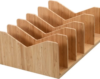 Organizador de carteras y monederos de bambú MobileVision, separadores de estantes para organizar y almacenar en armarios o cómodas, 5 separadores