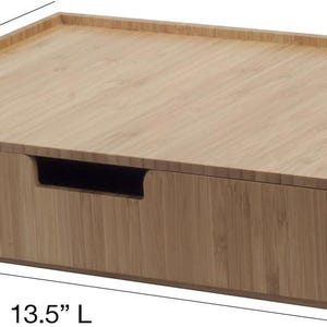 Bamboo Monitor Stand with Drawer: Stackable Desk Organizer