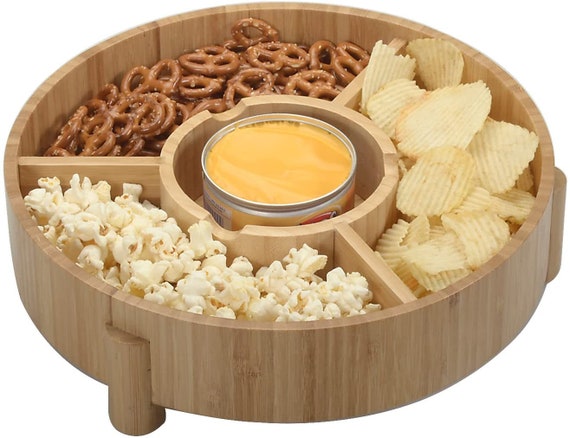 Vassoio Portatutto In Legno Con 3 Scomparti - 20,5x7,5x2 Cm, Per Snack, Antipasti, Frutta E Caramelle