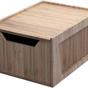 Mobilevision Tall Bamboo Drawer, Stackable Storage Solution for Kitchen Products, Office Supplies, Bathroom Or More, 12” x 9” x 6.25”