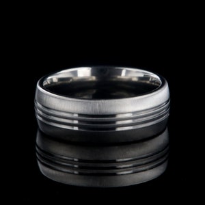 Custom Titanium Men&#39;s Ring: 8mm Cross-Brushed Wedding Band USA Made