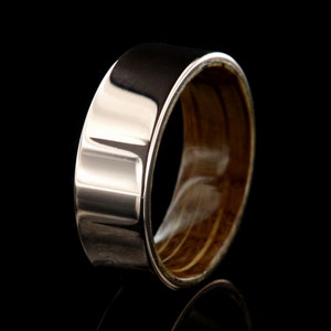 The Luxor - Custom 14k Rose Gold Men&#39;s Ring - 8mm Flat Profile, Comfort Fit - Personalized Wedding Band - Handcrafted Unique Jewelry