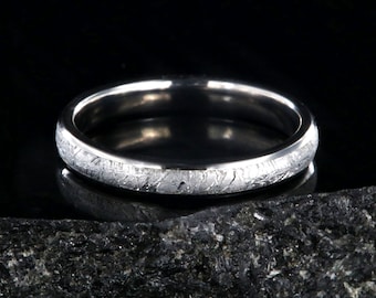 The Little Comet Meteorite Wedding Band, Gibeon Meteorite Wedding Ring