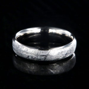 The Comet Meteorite Wedding Ring, Meteorite Wedding Band Men, Mens Wedding Band